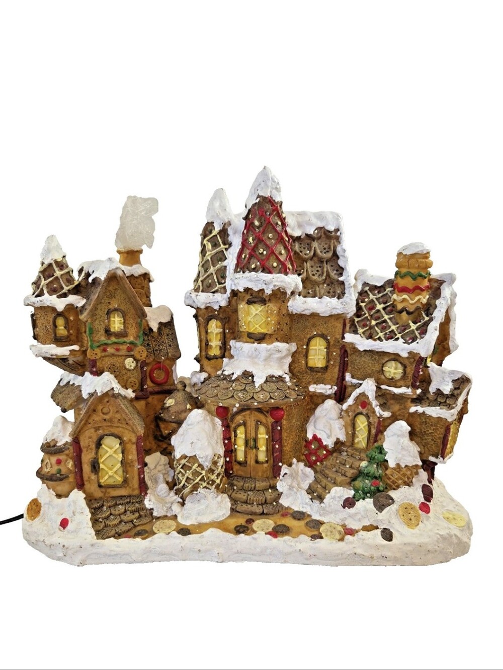Puleo Fiber Optic Gingerbread Village Castle Christmas Lighted Color Changing